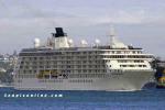 ID 3533 THE WORLD (2002/43188grt/IMO 9219331) sails from Auckland en-route to nearby Waiheke Island in the Hauraki Gulf, to allow her residents to explore the delights of the islands vineyards. She later set...